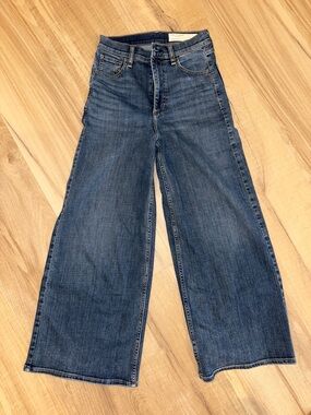 RAG & BONE Ankle Wide Leg High-Rise Dark Blue Denim Jeans